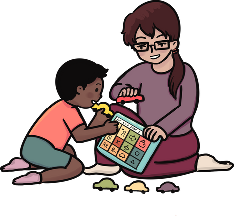 Mother and Child in Speech Therapy Activity 